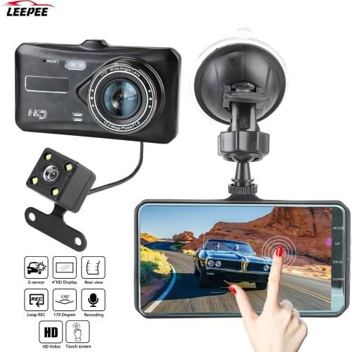 4" HD 1080P Video Recorder Camera Car DVR Auto Accessories G-sensor WDR Auto DashCam Touch Screen Dual Lens Dash Cam