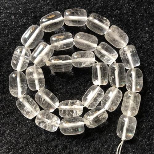 1 strand Natural Clear Quartz Crystal Beads 10x14mm Barrel Bead For Jewelry Making,15"/Strand