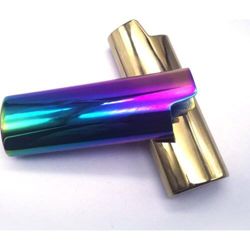 Color Plating J6 Lighter Case Metal Armor Gas Lighter Shell Ice Mirror General Plastic Body Protection Lighter cover For Bic