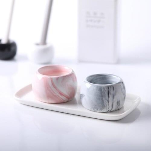 Electric Toothbrush Holder Marbling Donut Creative Ceramic Base Frame ToothBrush Shelf Storage Rack Bathroom Toiletries