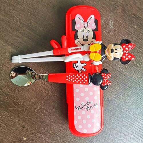 Disney Tableware Children Learn Chopsticks Baby Training Chopsticks Zuxiliary Chopsticks Practice Chopsticks Spoon Set Spoon