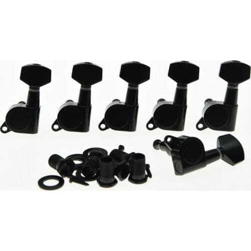 KAISH Left Handed Black Guitar Tuning Keys Lefty Tuners Machine Heads Fits for Strat TL