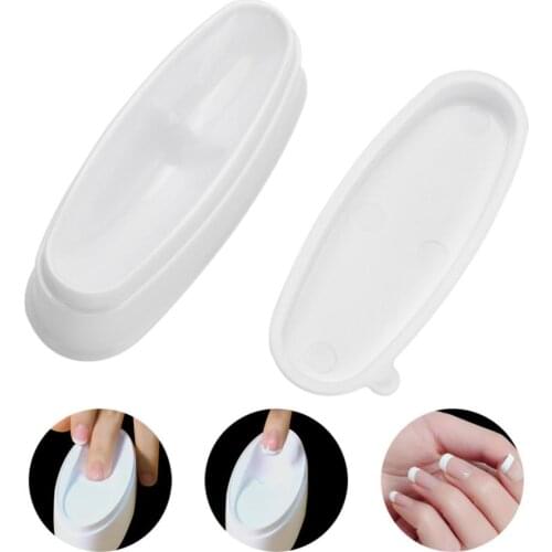 1pc Box Nail Art Tool French Smile Line Tip Acrylic Powder Guide Box Case Dip Tray Mold Manicure Mould Nail Dip Container