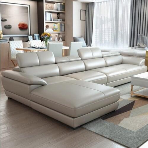 Leather Sofa Lounge Furniture Modern Simple Outfit Small-Sized Combination Sofa