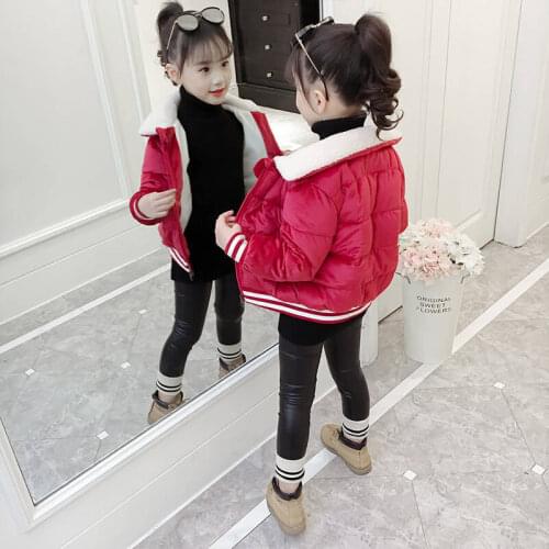 Girls' cotton-padded jacket short new winter clothes cotton-padded jacket girls' cotton-padded jacket autumn and winter tide