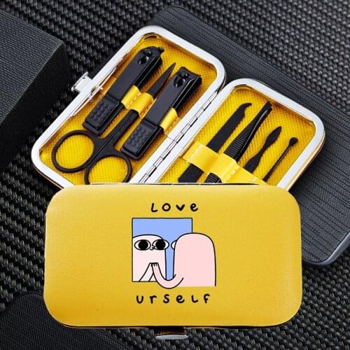 Cool Cartoon Manicure Nail Clipper Sets Portable Travel 7pcs Stainless Steel Trimmer Clippers Cutter Scissors Accessories Tools