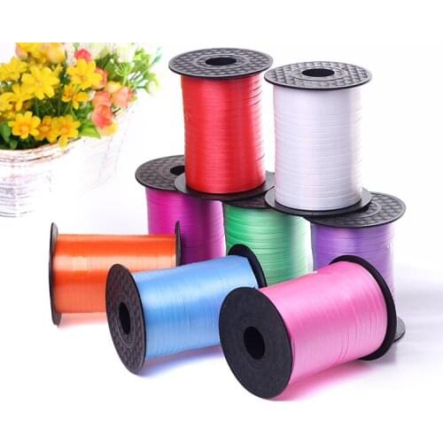 New 5mm ribbon balloon plastic packaging ribbon with flowers tied material garland handmade DIY decorative ribbon 220 meters