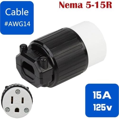 NEMA 5-15R American Industrial socket , American standard self-wiring socket removable 15A/125v