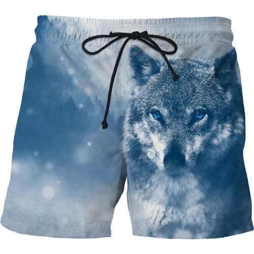 Newest 3D Wolf Print Men Beach Shorts Quick Dry Bermuda Surf Swimming Shorts Animal Trunks Funny Wolf Men Summer Shorts Boxers