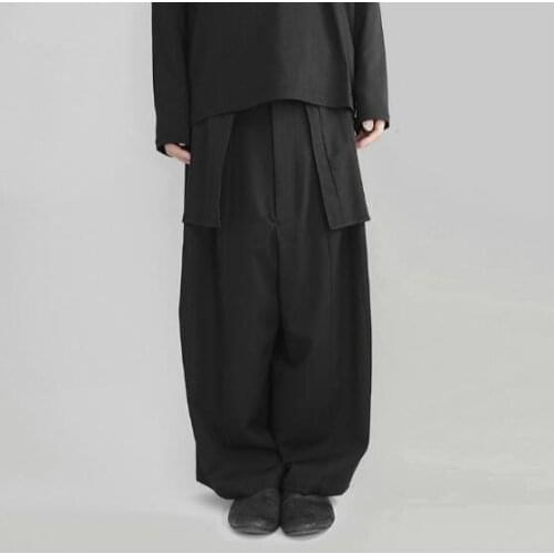 NEW Mens clothing Stylish hair stylist pure cotton black big pocket mens casual pants costumes 27-45