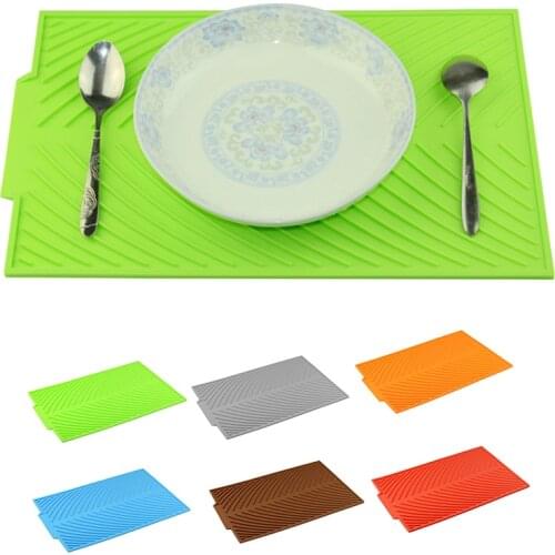 New Silicone Table Placemat Premium Heat Resistant Drying Mat Cup Pad Dinnerware Mat Tableware Dishwasher Kitchen Accessories