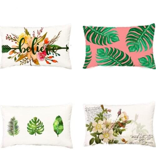Popular Tropical Rain Forest Plants Monstera White Cushion Covers Hummingbird Butterfly Home Decor Peach Skin Throw Pillow Cases