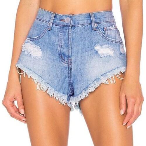 Denim Destroyed Shorts Women Ripped Jeans Irregular Sexy Mini Short Trousers Female Summer Fashion Street Cute Outfits Plus Size