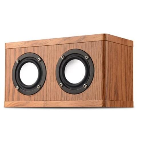 Stylish Retro Wooden Wireless Bluetooth Speaker 3D Stereo Dual Passive Subwoofer Speaker Music Player TF Card MP3 Desktop Bass