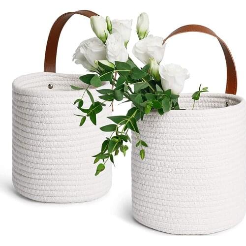 Rope Woven Plants Hanging Basket Wall Hanging Storage Baskets Home Decor Handmade Flower Pot Flower Plants Planting Basin