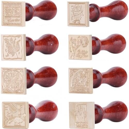 Retro Wax Seal Antique Sealing Wax Stamp Handcrafts Wedding Invitations Metal Decorate Wood Handle for Wedding Invitation Gift