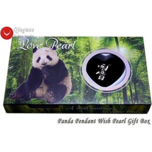 Qingmos Wish Pearl 14*24mm Panda Cage Chokers Necklace for Women & Trendy Oyster Love Pearl Pendant & Necklace Chain-who3651