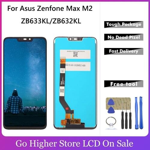 6.26'' LCD For Asus Zenfone Max M2 ZB633KL Lcd ZB632KL X01AD LCD Display Touch Screen Digitizer Assembly Repair Parts With Tools
