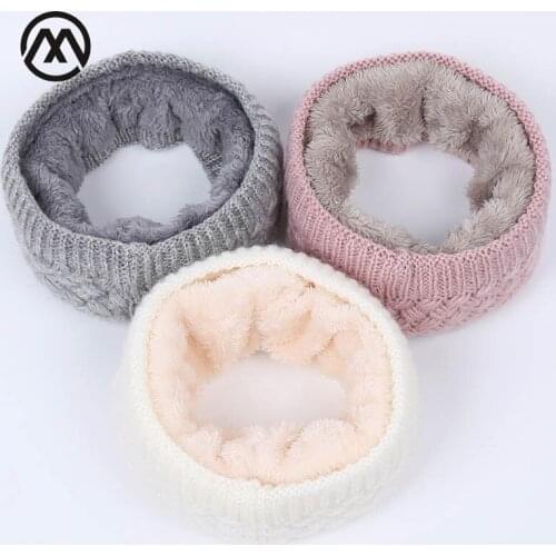 Winter new childrens knitted bib mens outdoor warm scarf ladies velvet comfort fabric thickening unisex slouchy beanie hijabs
