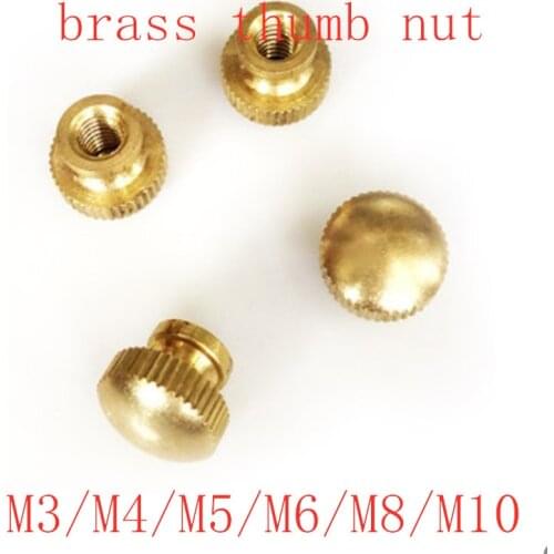 10PCS M3 M4 M5 M6 m8 m10 brass round blind end step Knurled Thumb Nuts