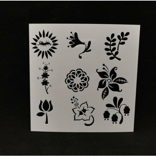 13*13 Flowers pvc Layering Stencils for DIY Scrapbooking/photo album Decorative Embossing DIY Paper Cards Crafts
