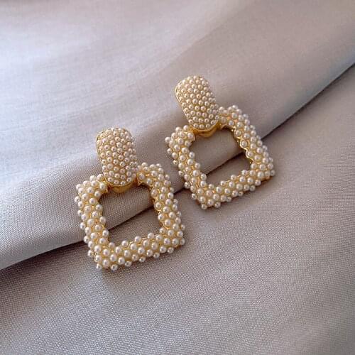 2020 Korean New Design Fashion Jewelry Vintage Full Pearl Several Elegant Female Earrings