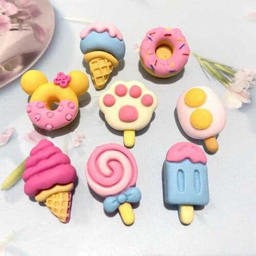 30Pcs/set Mixed Ice Cream Resin Cake Food Accessories Ear Studs Jewelry Making Supply Refrigerator Magnet DIY Crafts Phone Case