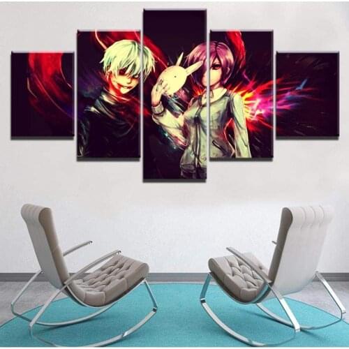 5 Piece Wall Art Canvas Anime Manga Posters Tokyo Figure Prints And Pictures Home Living Modern Bedroom Decoration Paintings