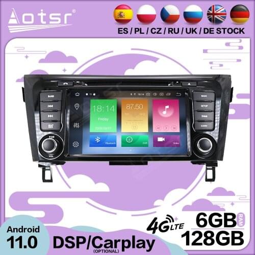 6+128G Android 11 For Nissan X-TRAIL NP300 Qashqai Dualis Rouge 2013-2017 GPS Video Player Radio Receiver Audio Stereo Head Unit