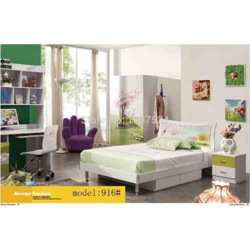 916 Bedroom home furniture bed wardrobe desk nightstand swivel chair hatstand hatrack furniture set