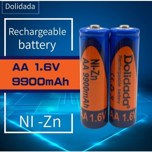 Dolidada new AA rechargeable battery 9900mah 1.6V AA NI Zn Battery New Alkaline Rechargeable battery for led light toy mp3