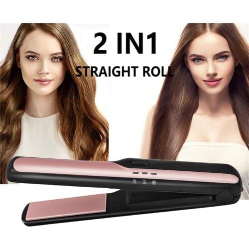 Wireless Hair Straightener USB Rechargeable Mini Flat Iron Hair Curling Irons Straightening Styling Tools Cordless Hair Curler