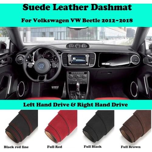For Volkswagen VW Beetle 2012~2018 Suede Leather Dashmat Dashboard Cover Pad Dash Mat Car-Styling Carpet Accessories LHD RHD