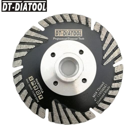 DT-DIATOOL 1pc Diamond Cutting Disc With Slant Protection Teeth M14 Or 5/8-11 Thread Saw Blade For Stone Granite Marbel Concrete