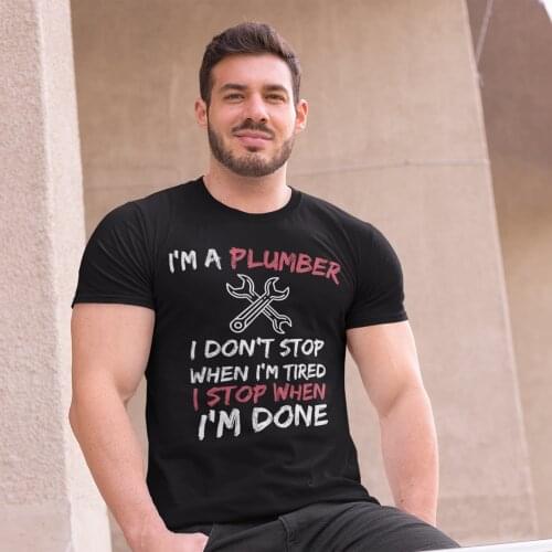 Plumber T Shirt Mens Cute 100 Cotton Printed Tee Shirt Short Sleeve Streetwear T-Shirt 5xl