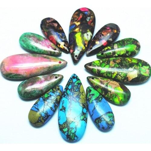 Natural stone Graduated Pendant Beads, Impression stone for necklace and earrings pendants making size: 20x50mm,15x35mm