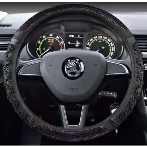 PU Leather Car Steering Wheel Cover for Skoda Octavia A5 A7 RS Octavia 2 3 Combi Auto interior Accessories