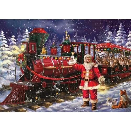 JMINE Div 5D Train Santa Claus winter Tree Snow Full Diamond Painting cross stitch kits art Christmas 3D paint by diamonds