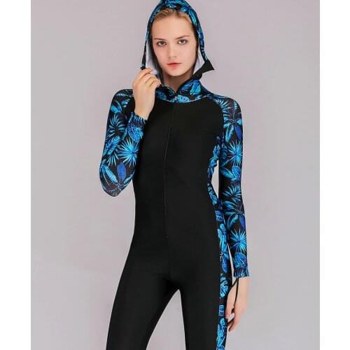 Rash Guard Womens Mens Long Sleeves Front Zip with Hood UV Sun Protection Sport Dive Skin Full Suit Swimsuit Swimwear for Surf