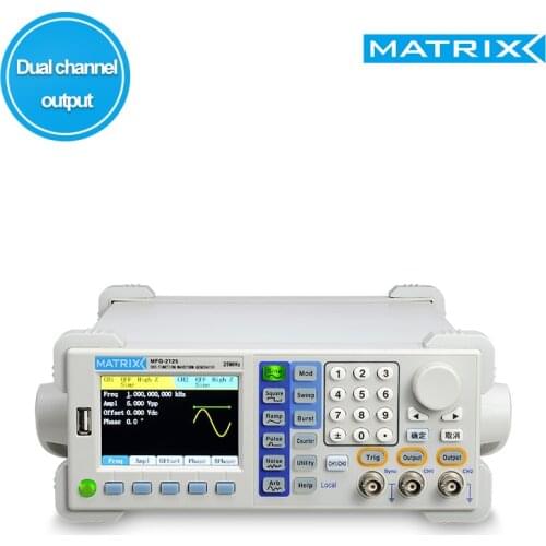 Matrix Digital LCD Dual-channel Function Signal Source Generator Arbitrary Waveform Pulse Frequency Meter MFG-2125 2140 2160