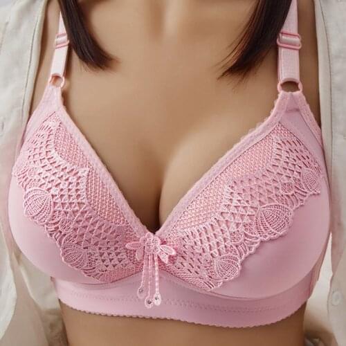 Fashion Lace Thin Cup Push Up Bra Big Size B C Cup Sexy Women Underwear Brassiere Gather Bralette Lingerie Modis Lady Plus