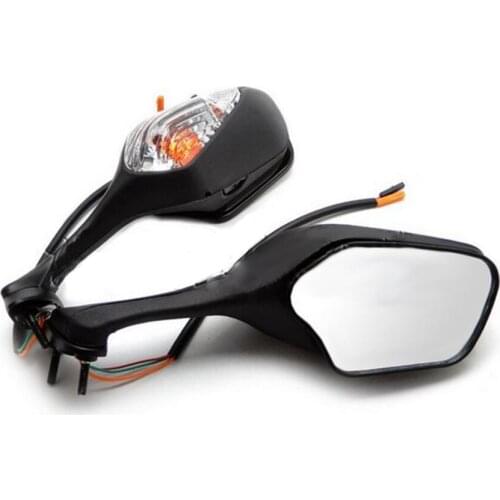 Motorcycle Rear View Mirrors With Turn Signal Light Amber Fit For Honda 2008-2011 CBR1000RR 2009 2010 2011