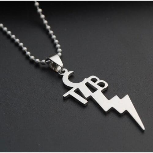 30 Stainless Steel Letter TCB English alphabet Necklace English Initial Symbol Abbreviation Lightning Mens Necklace jewelry