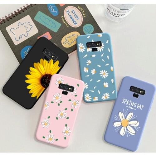 For Samsung Galaxy Note 9 Soft TPU Silicone phone case Colourful flower plant anti falling Phone back cover