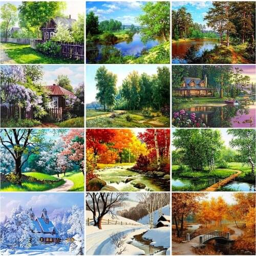 5D Diy Diamond Painting Landscape Cross Stitch Kit Full Drill Square Embroidery Nature Mosaic Art Pictures of Rhinestones Gift