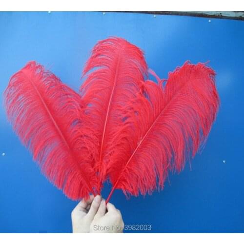 100 pcs red ostrich feathers 45-50 cm / 18-20 inches ostrich feather wedding celebration decoration