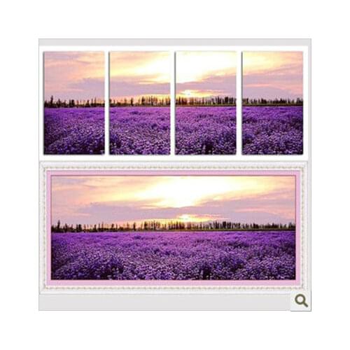 Embroidery Package Cross Stitch Kits Lavender Prairie 4 Pieces