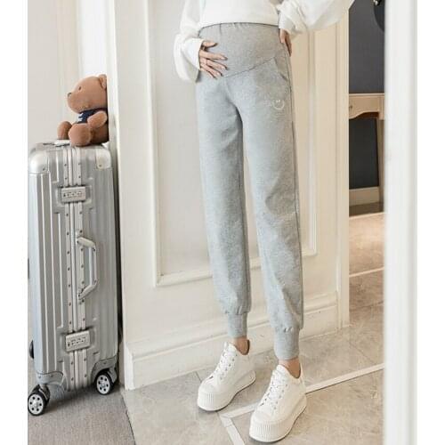 Pregnant womens casual pants spring and autumn thin section loose belly lift pants fashion trendy mom pants