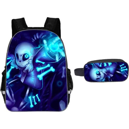 Anime Undertale Backpack for Teenage Girls Boys Pencil Holder Sans Children School Case + Book Bag Set Women Men Travel Bags