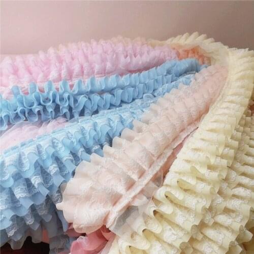 11cm Wide Many Colors Three-layer Chiffon Mesh Tulle Lace Trim Fabric DIY Skirt Cuffs Curtain Edge Sewing Accessories Material